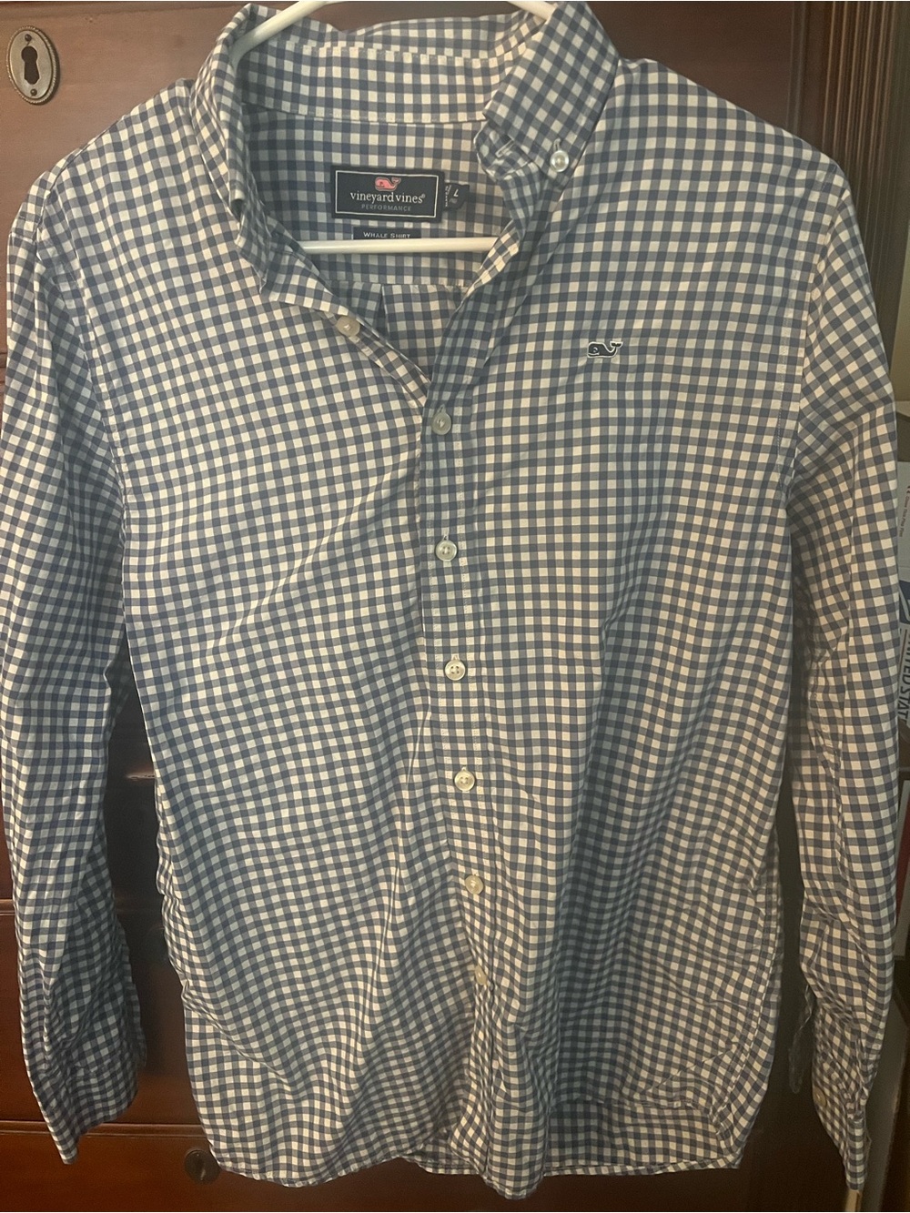 Vineyard Vines Blue and White Gingham Kids Button-Down Shirt